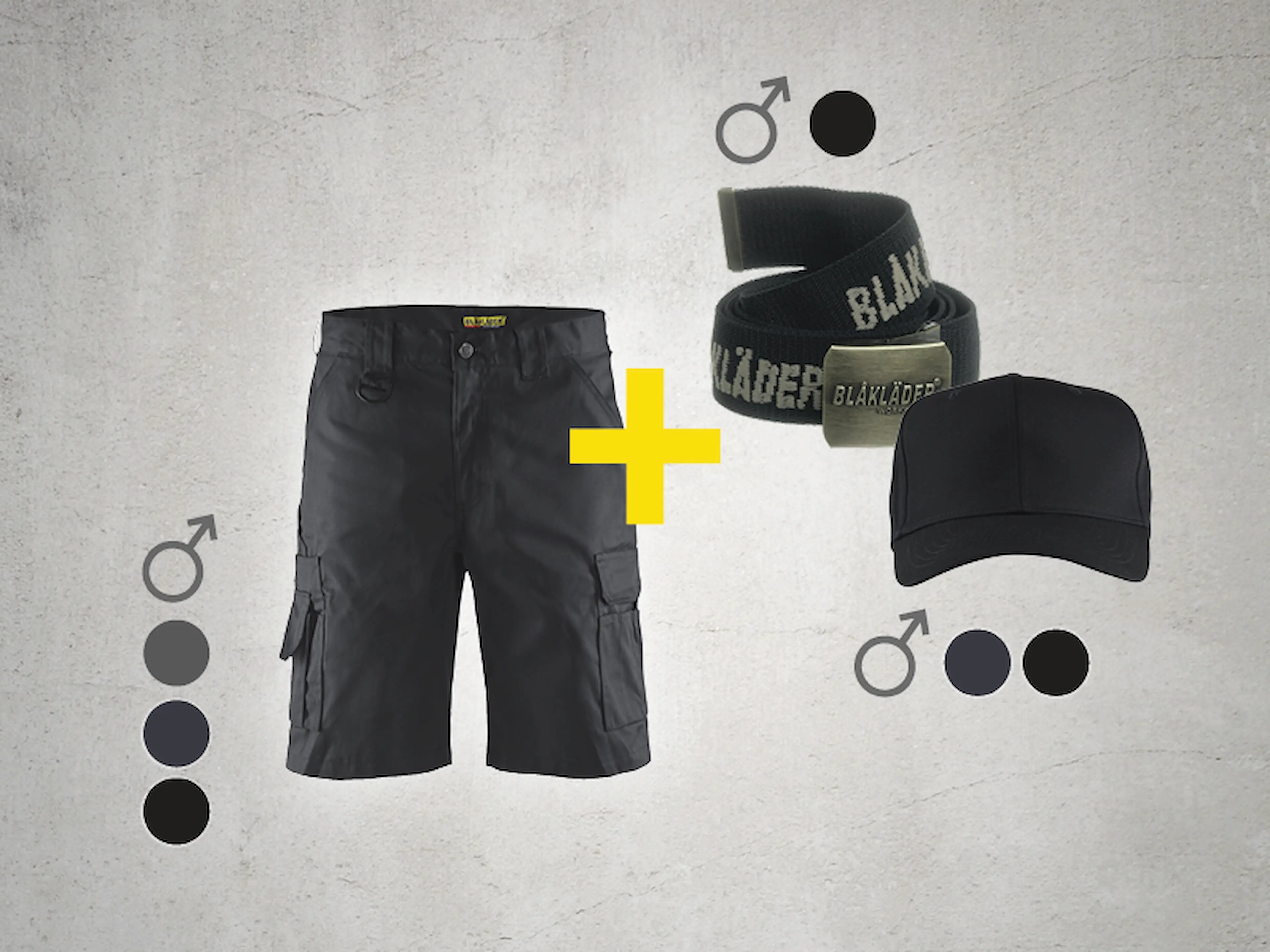 promotion short + ceinture + casquette
