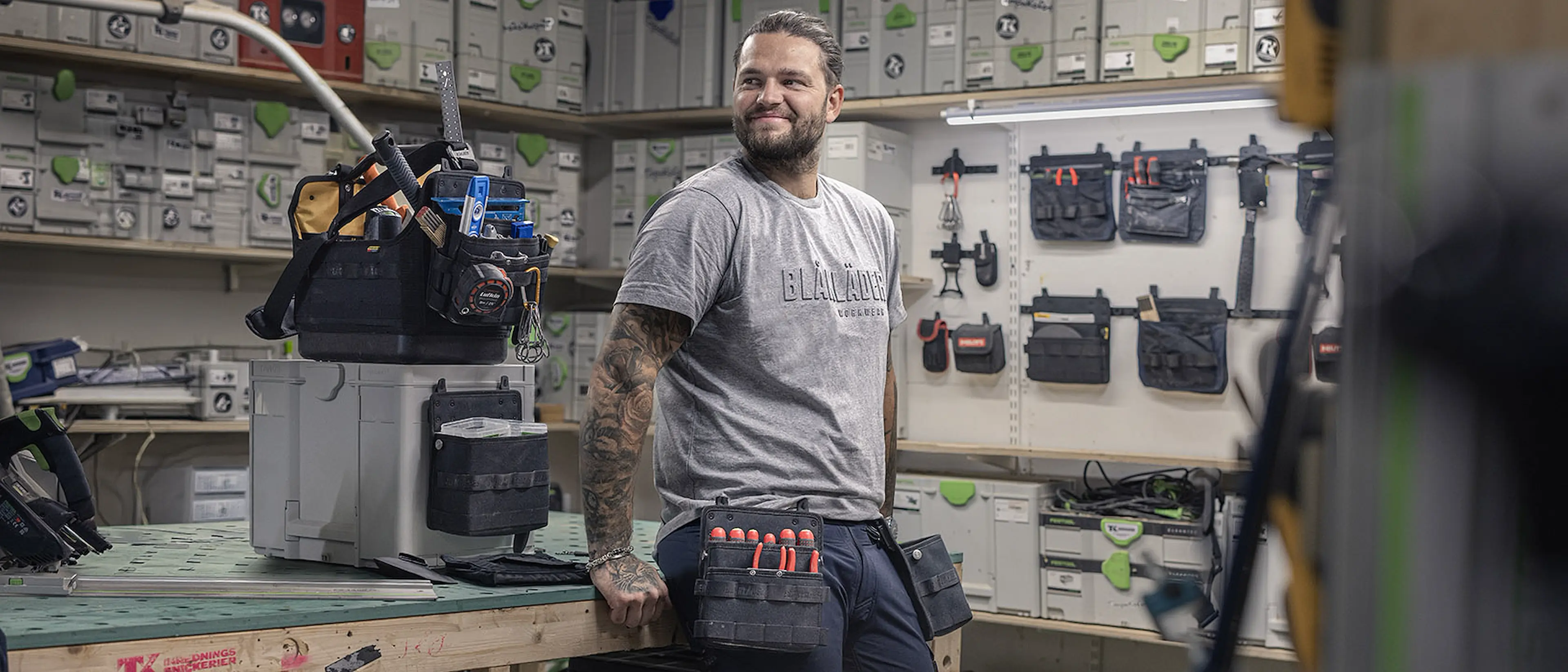 Bildet viser Blåkläder ToolRig, et modulært lommesystem