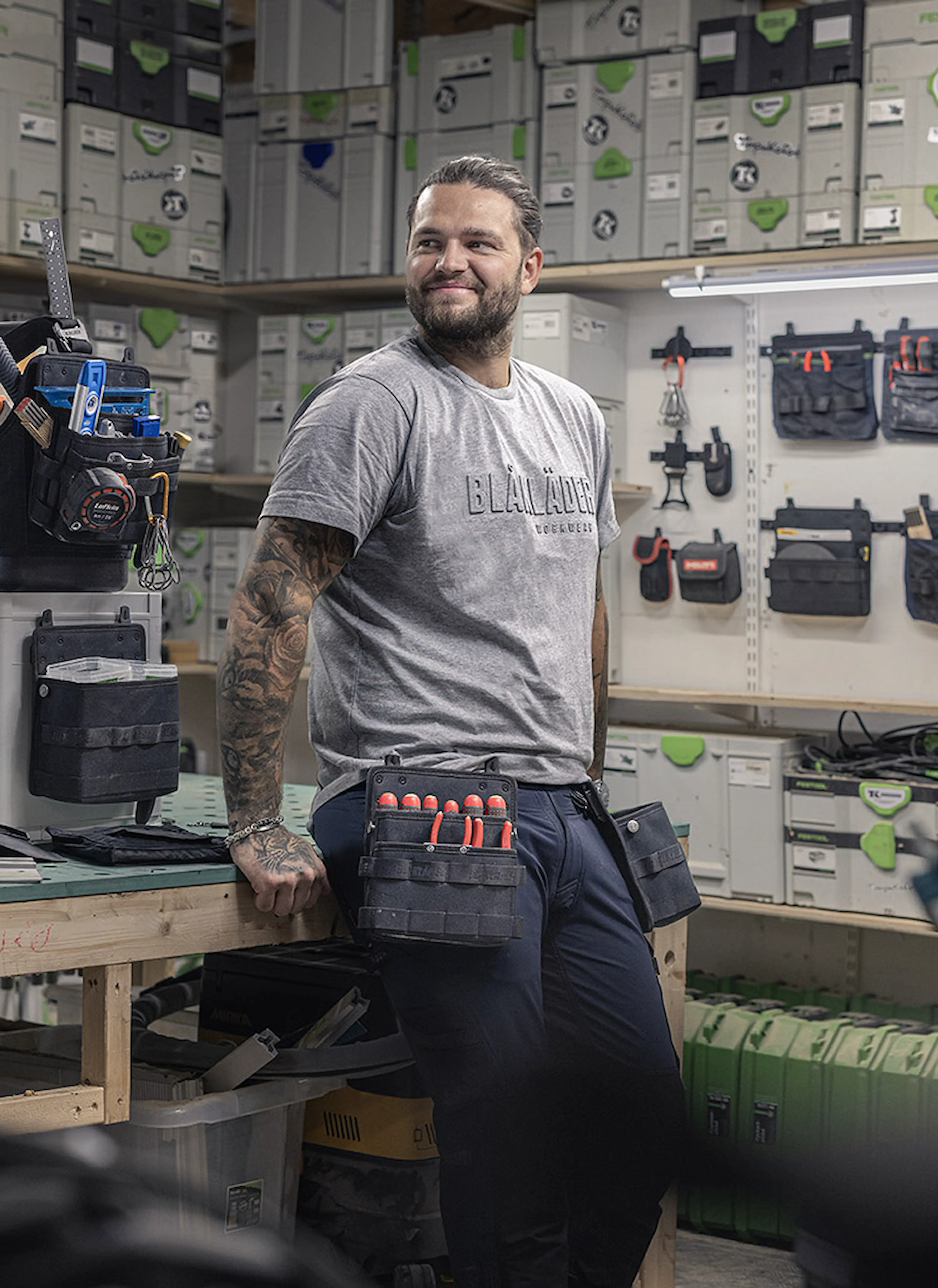 Bildet viser Blåkläder ToolRig, et modulært lommesystem